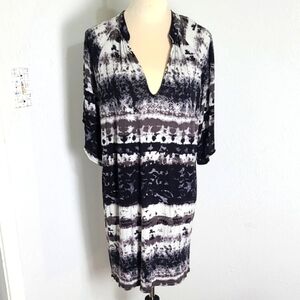 Viereck Black & White Tie-Dye Dress, Size XL